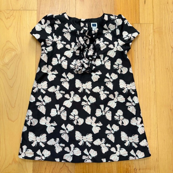 Janie & Jack Bow Print Black, Light Pink and White Dress - Picture 3 of 13